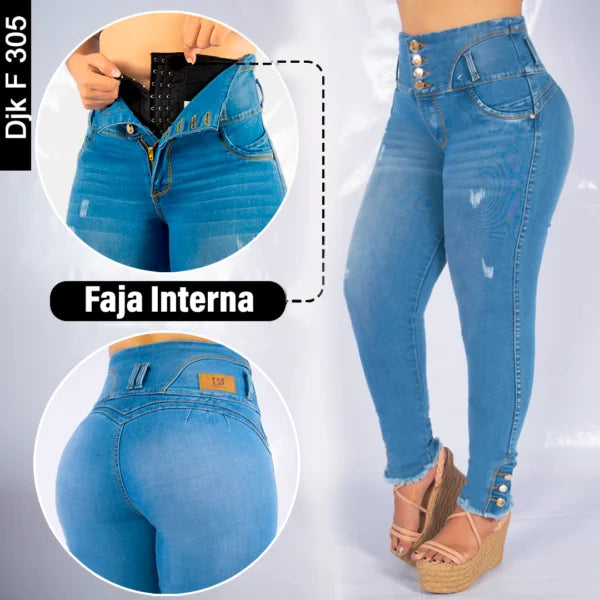 🔥JEAN LEVANTA COLA CONTROL DE ABDOMEN CON FAJA INTERNA🔥