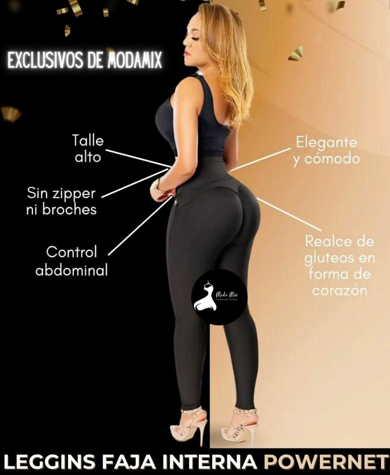 💃🏻🎁LEGGINS FAJA LEVANTA COLA Y CONTROL DE ABDOMEN💃🏻🎁