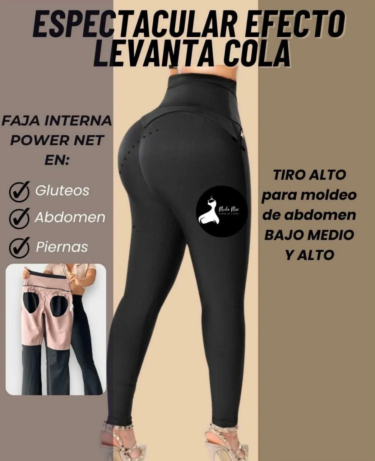 💃🏻🎁LEGGINS FAJA LEVANTA COLA Y CONTROL DE ABDOMEN💃🏻🎁