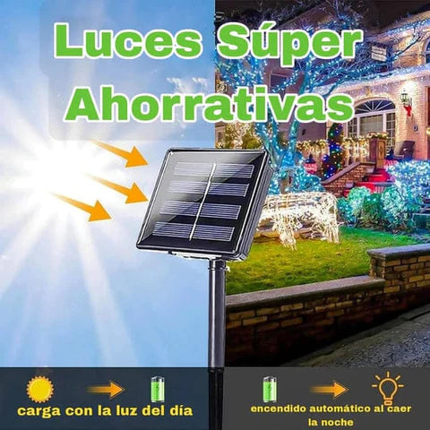 🎄🌞LUCES NAVIDEÑAS RECARGABLES CON PANEL SOLAR🌞🎄